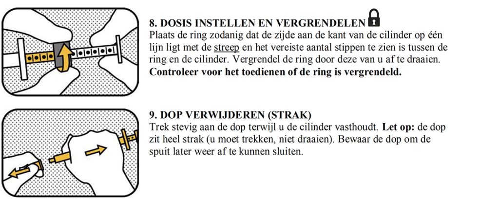 Dierenkliniek Tiel-Drumpt: Sileo instellen van spuit