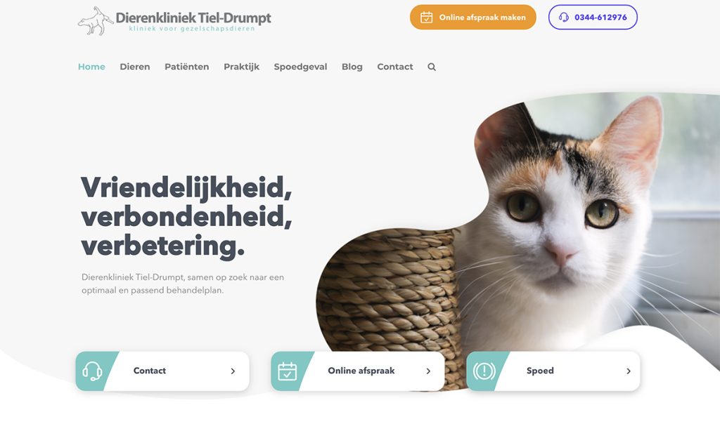 afbeelding Vernieuwing aan de website van Dierenkliniek Tiel - Drumpt